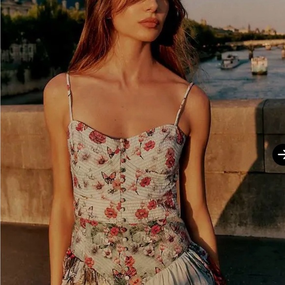 Anthropologie Floral Print Midi Dress - Picture 3 of 6